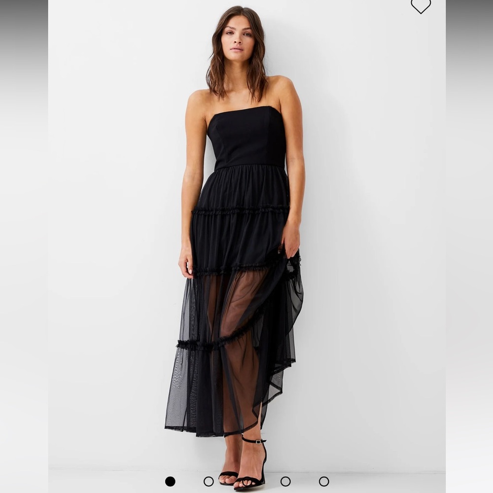 NWT French Connection Whisper Tulle Black Dress Size 2